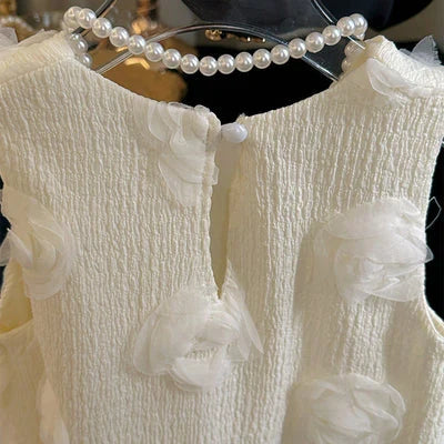 Beige Flower Children's Dress