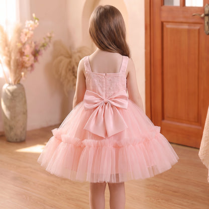 Tulle Sequins and Bow Party Dress