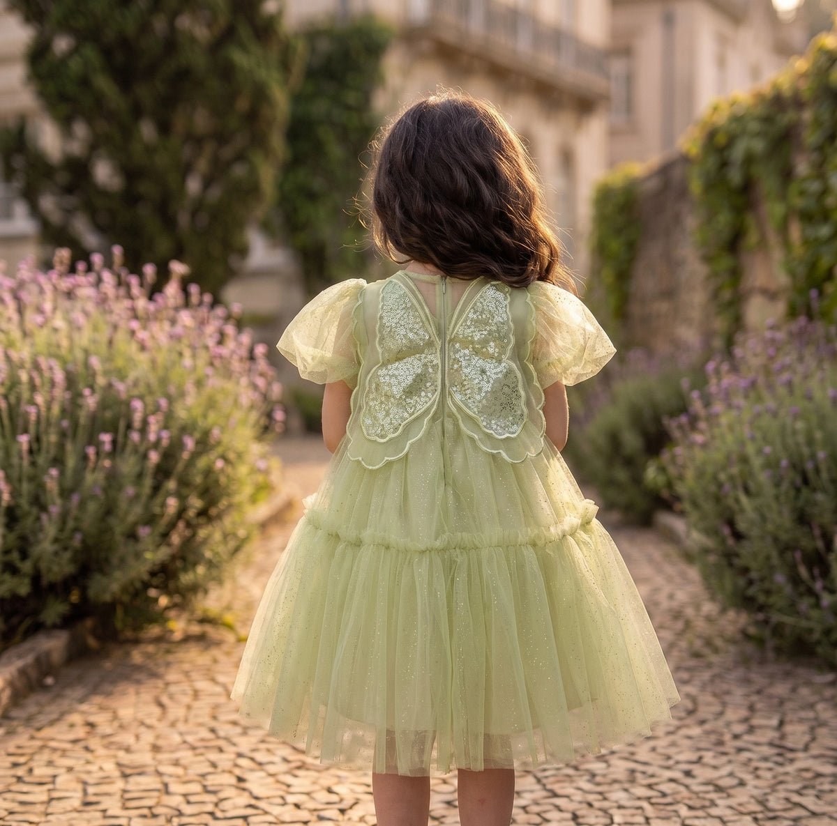 Asinha Bright Green Children's Dress