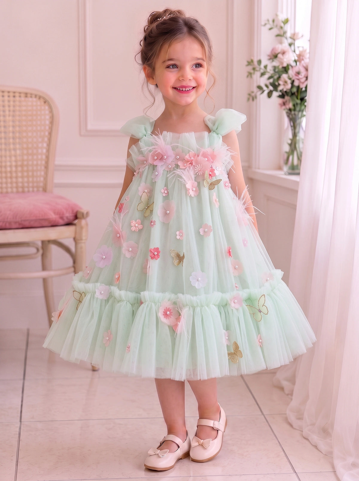 Children's Flower Tulle Dress