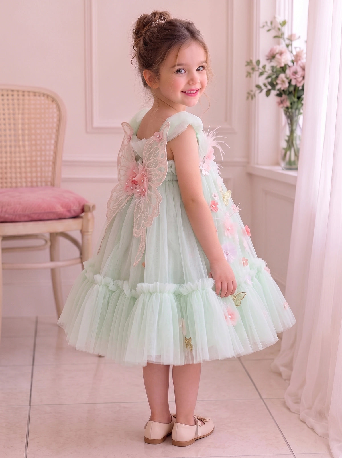 Children's Flower Tulle Dress