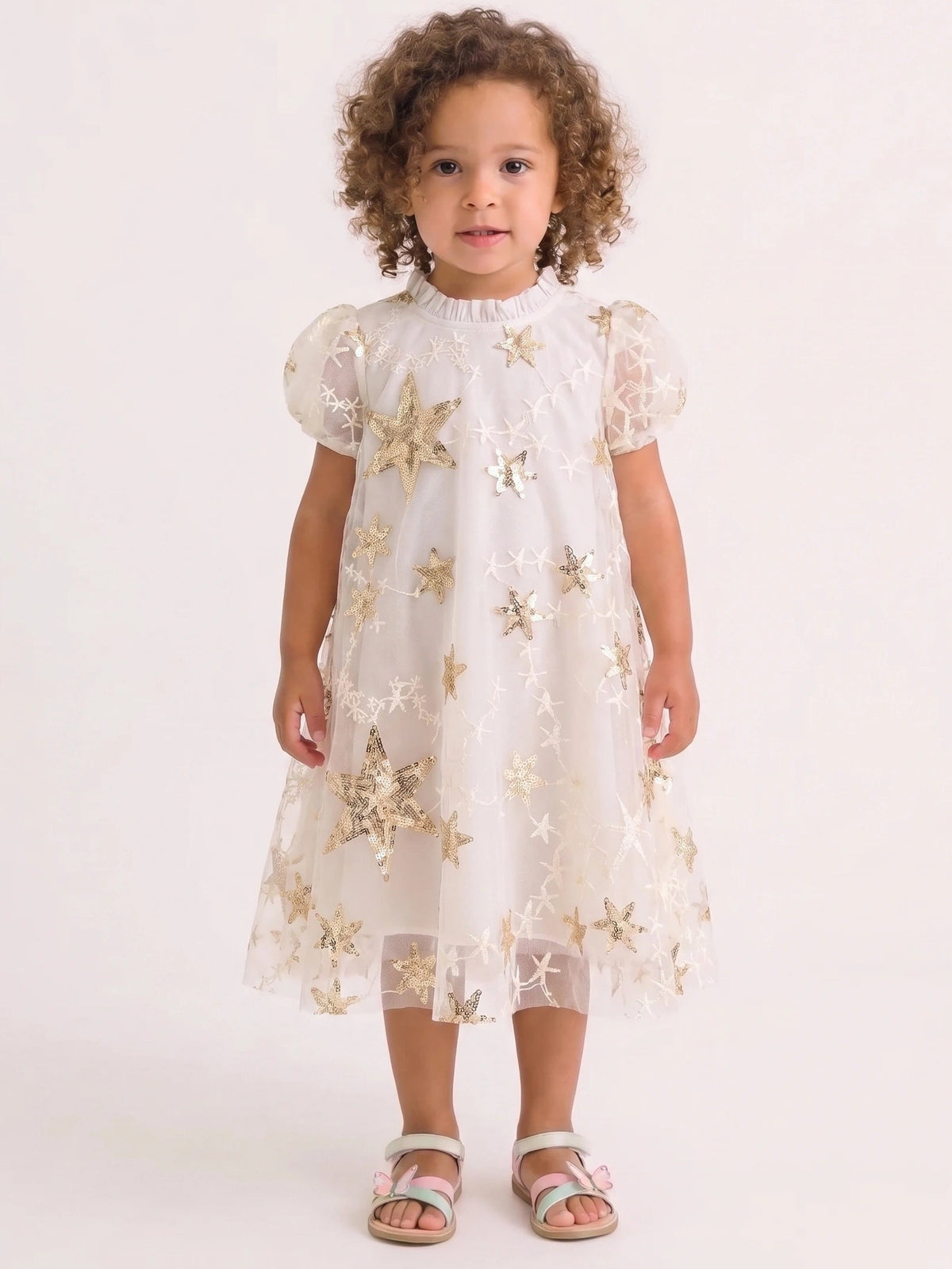 Children's Dress with Tulle Stars