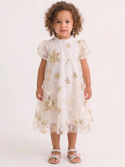 Children's Dress with Tulle Stars