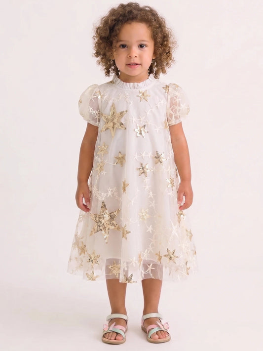 Children's Dress with Tulle Stars