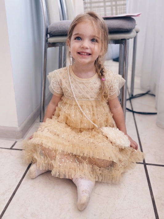 Children's Dress Tulle Pedrarias e Babadinhos