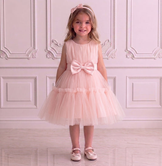 Children's dress with lace tulle + headband
