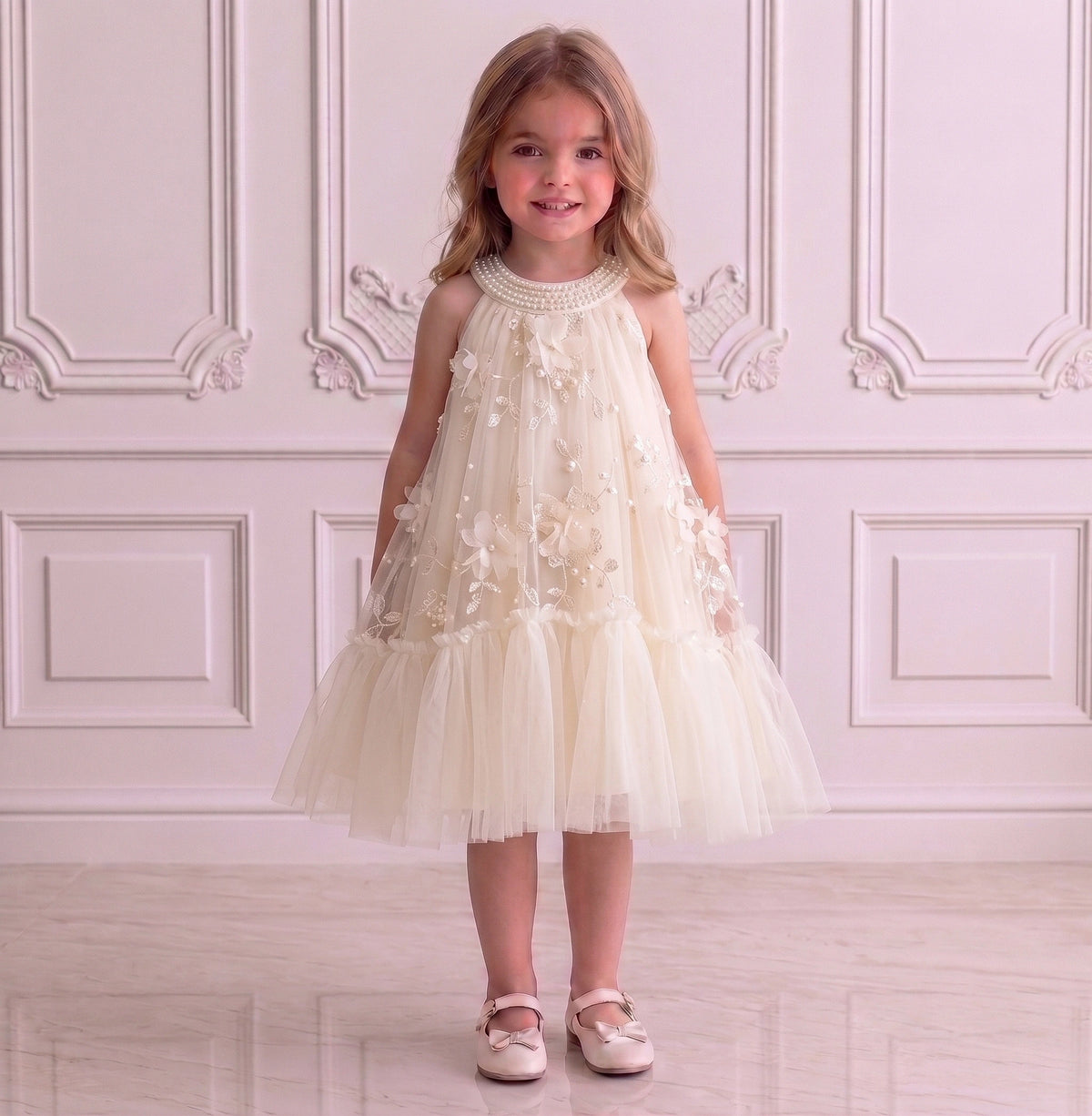 Floral Tulle Children's Dress
