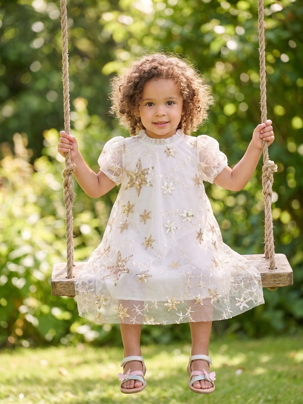 Children's Dress with Tulle Stars