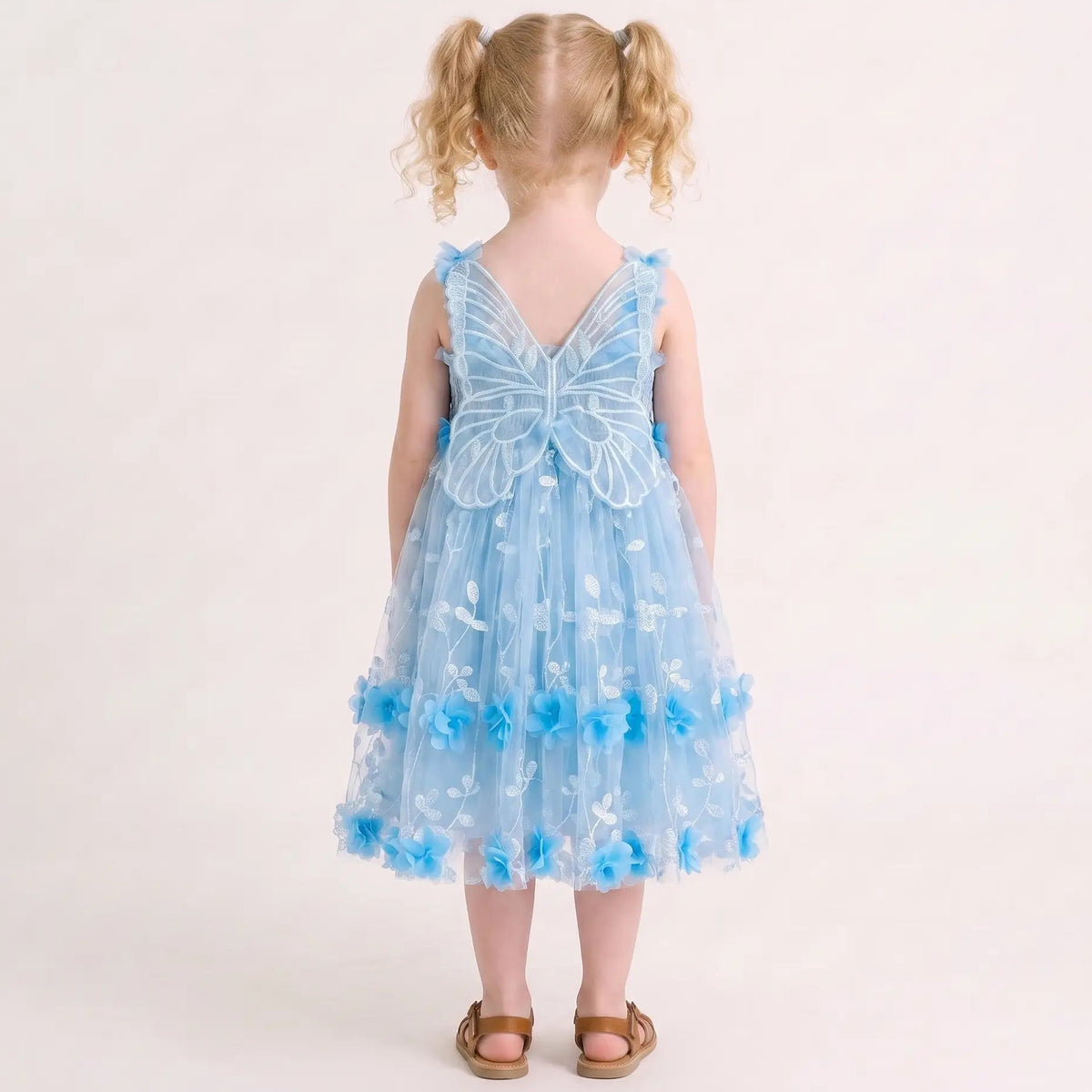 Tulle Dress With Flowers And Little Wings