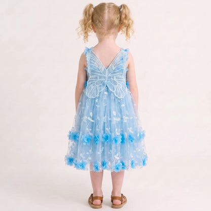 Tulle Dress With Flowers And Little Wings